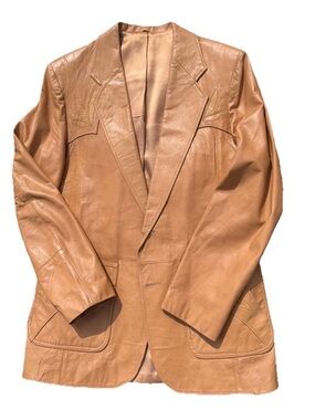 Vintage Golden Collection Pioneer Wear  Tan Leather Blazer Jacket